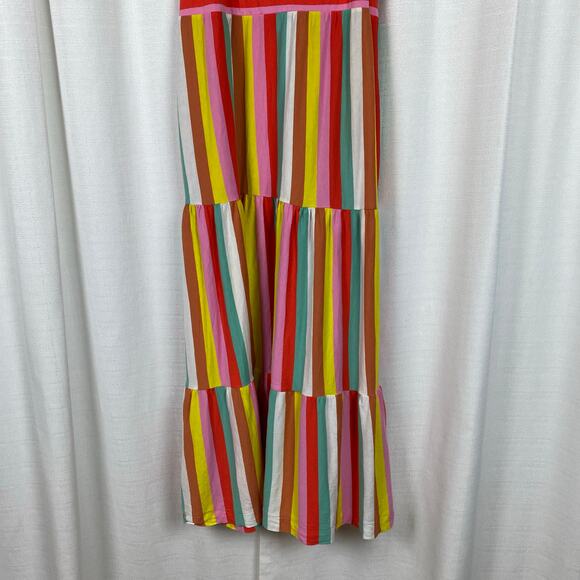 J.Crew Rainbow Stripe Maxi Dress Sz.L - Picture 7 of 15
